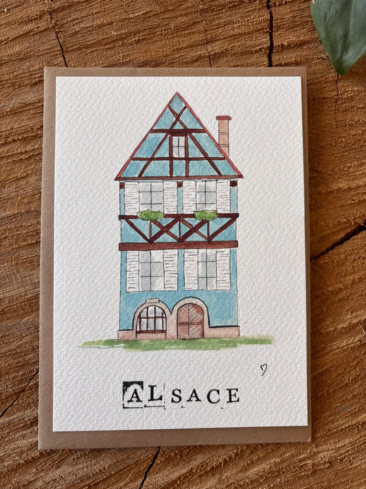 Maison à colombages - Alsace - Carte postale ensemencée