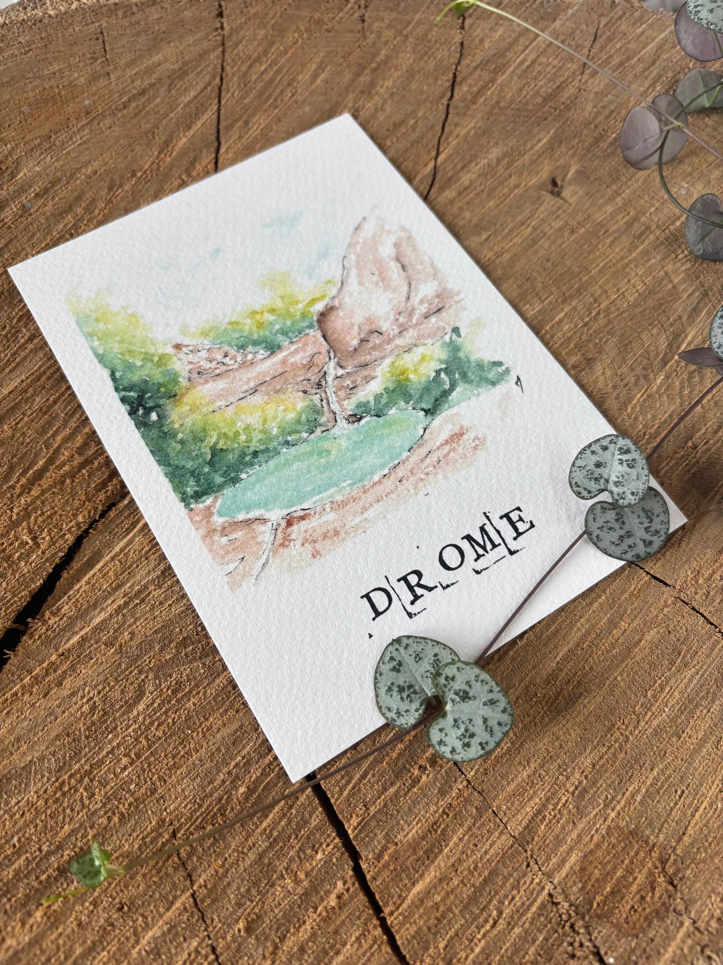 Cascade Aiguebelle - Carte aquarelle - 10,5x14,8cm