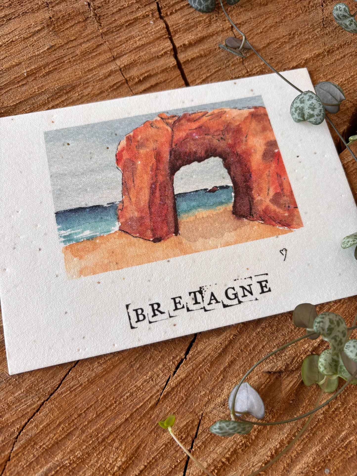 Roche percée - Morbihan - Carte aquarelle - 10,5x14,8cm