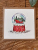 Boule à neige - Carte aquarelle - 14x14cm