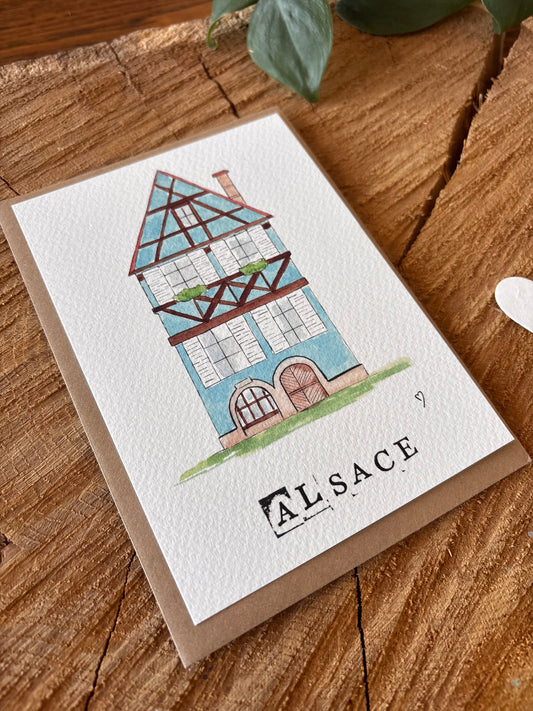 Maison à colombages - Alsace - Carte postale ensemencée
