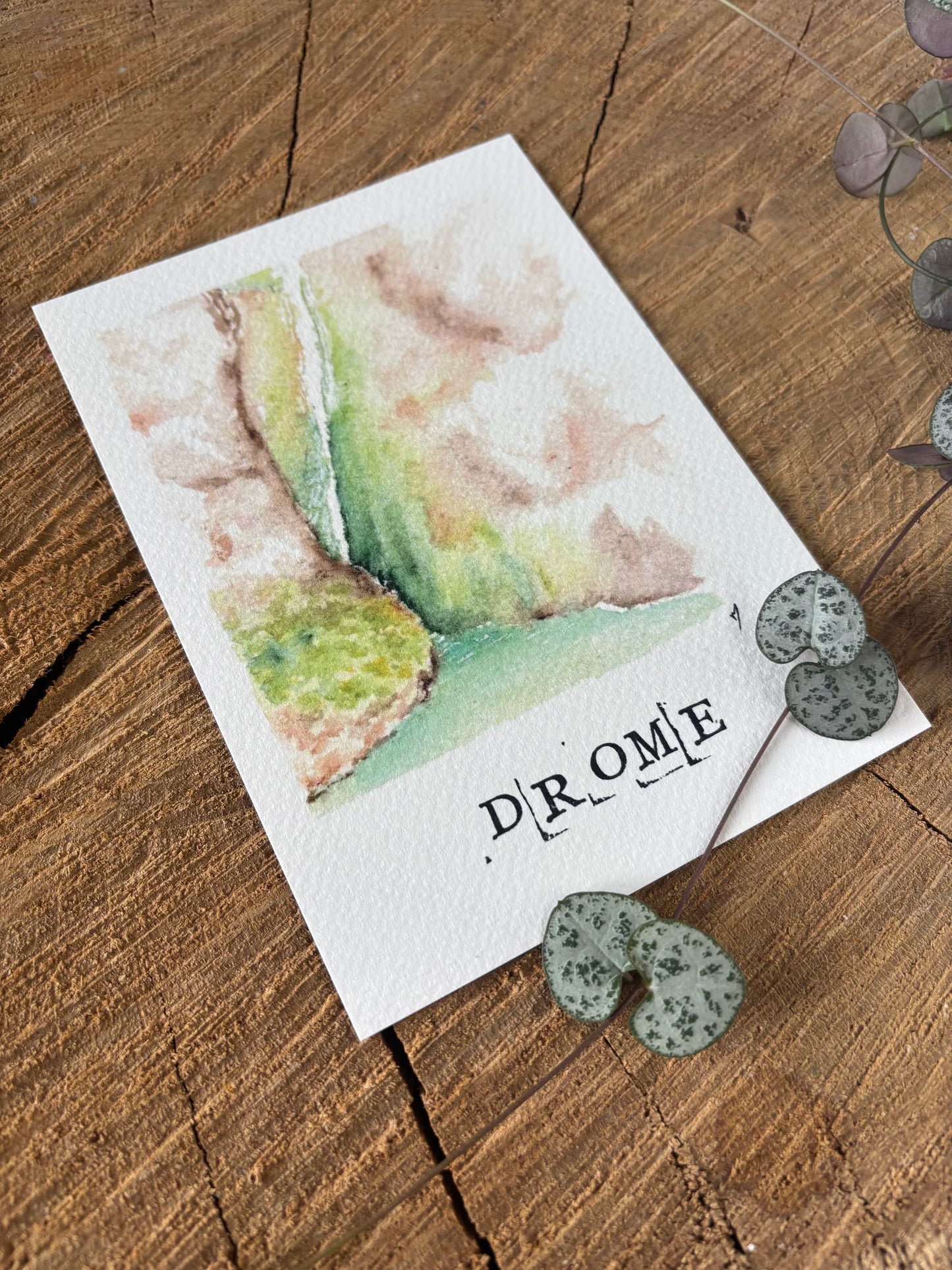 Cascade de la Druise - Carte aquarelle - 10,5x14,8cm