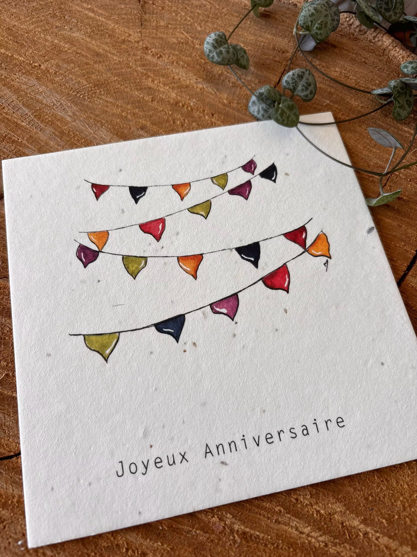 Fanions - Carte aquarelle - 14x14cm