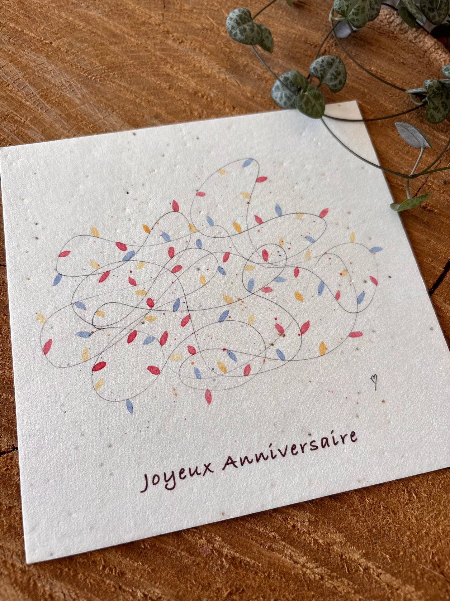 Guirlande d'anniversaire - Carte aquarelle - 14x14cm