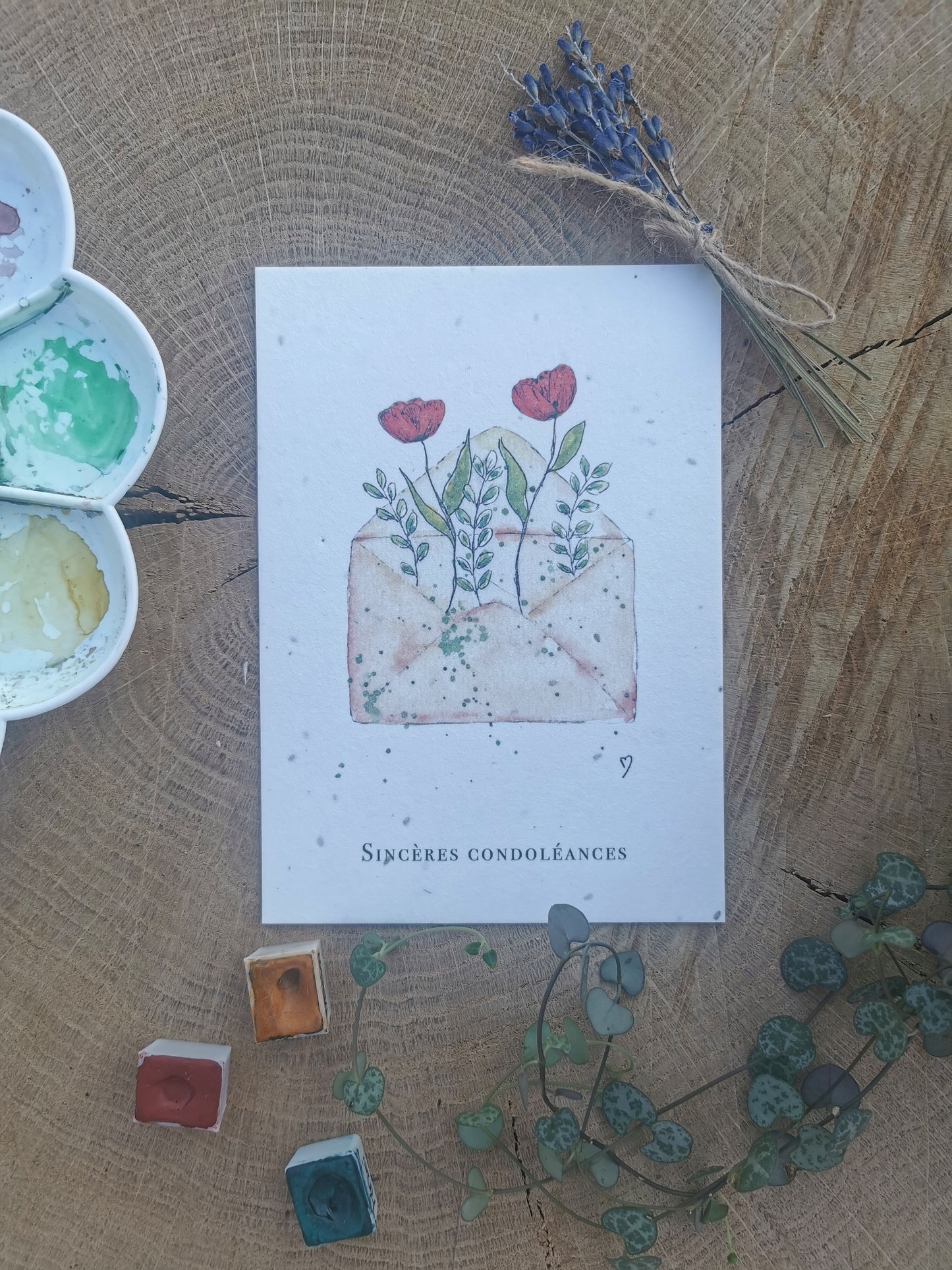 Sincères condoléances - Carte ensemencée
