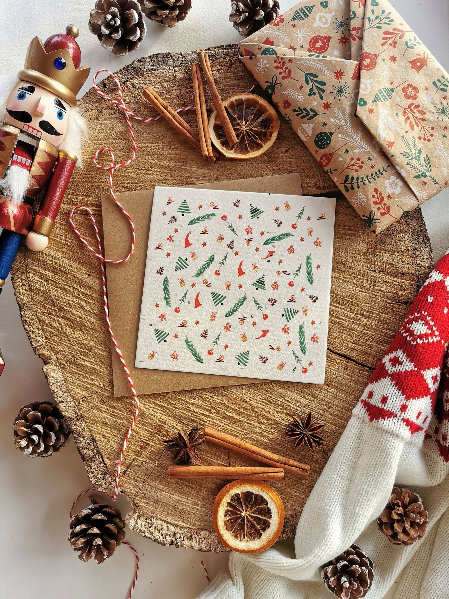 Motifs de Noël - Carte ensemencée (graines expirées)