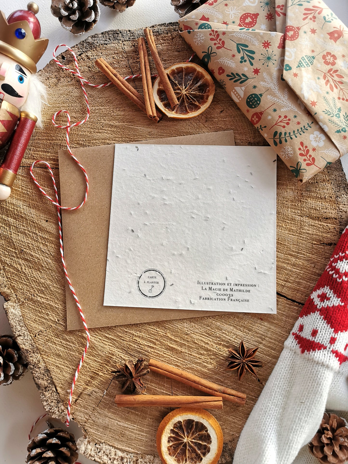 Motifs de Noël - Carte ensemencée (graines expirées)