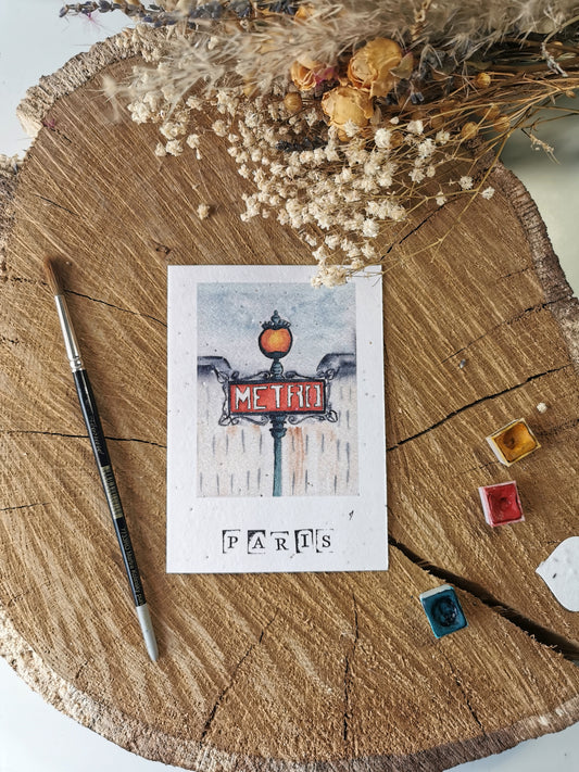 Métro - Paris - Carte postale ensemencée