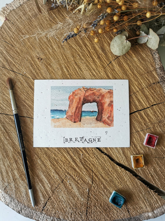 Carte ensemencée avec coordonnées GPS - Roche percée - Morbihan