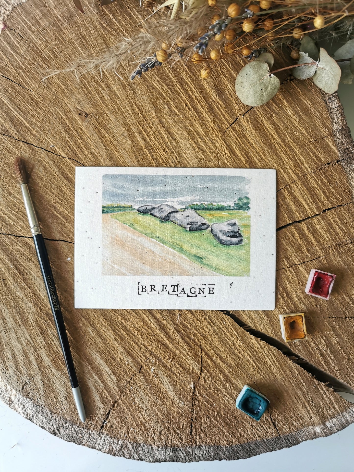 Carte ensemencée avec coordonnées GPS - Menhir foudroyé - Morbihan