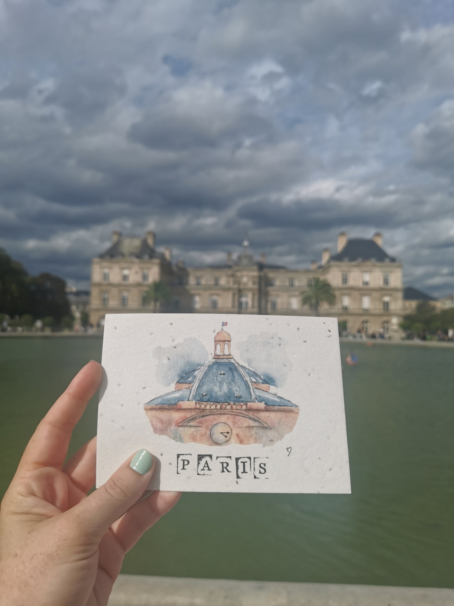 Carte ensemencée avec coordonnées GPS - Palais du Luxembourg - Paris