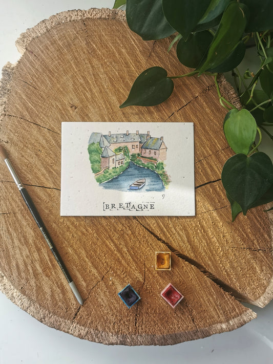 Carte ensemencée avec coordonnées GPS - Pontrieux - Côtes d'Armor