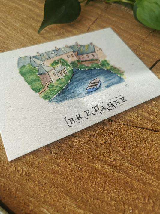 Carte ensemencée avec coordonnées GPS - Pontrieux - Côtes d'Armor