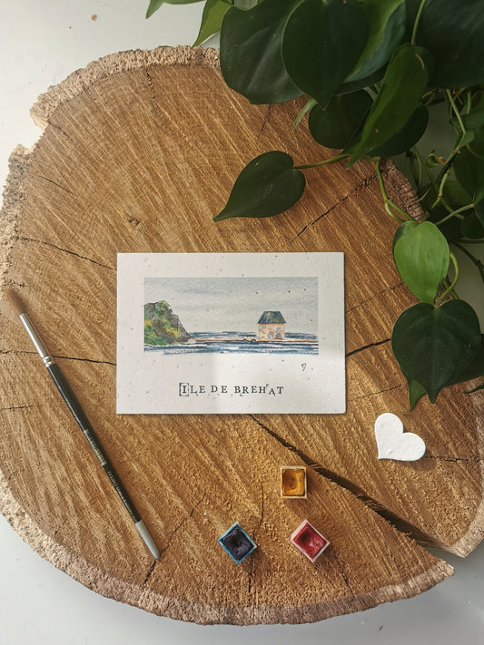 Carte ensemencée avec coordonnées GPS - Moulin à marée - Côtes d'Armor