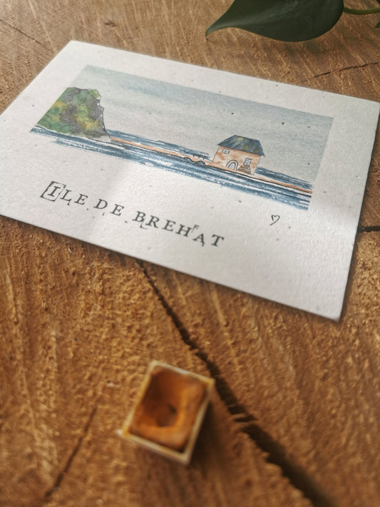 Carte ensemencée avec coordonnées GPS - Moulin à marée - Côtes d'Armor