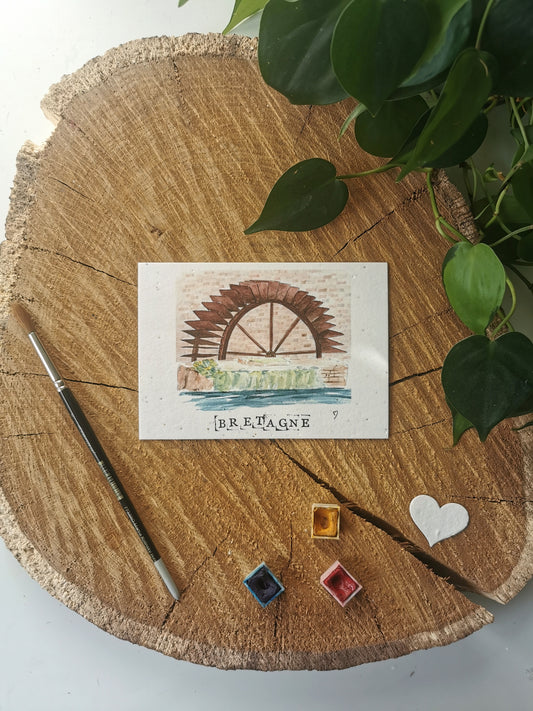 Carte ensemencée avec coordonnées GPS - Pont-Aven - Finistère