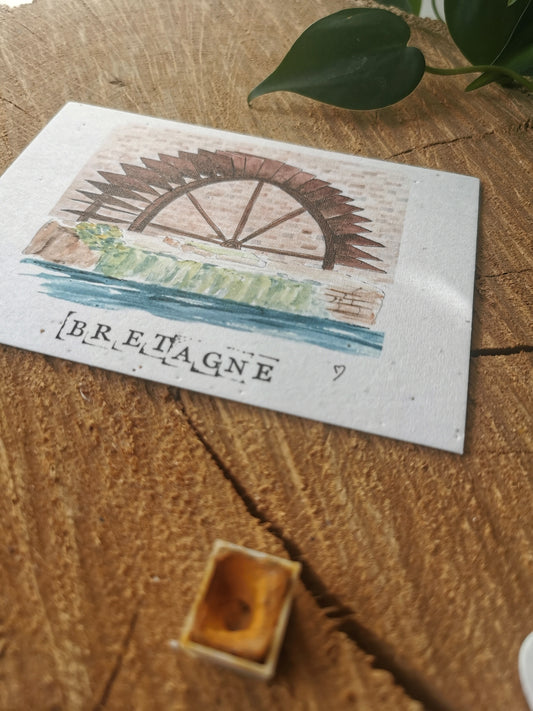 Carte ensemencée avec coordonnées GPS - Pont-Aven - Finistère