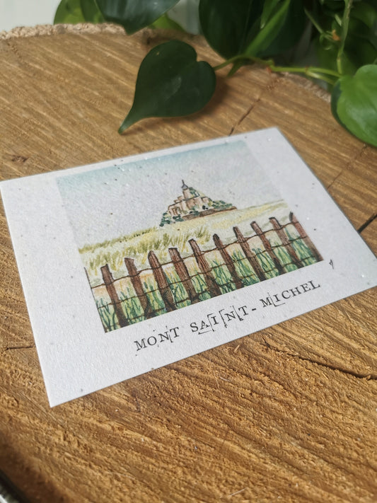 Carte ensemencée avec coordonnées GPS - Mont-St-Michel - Manche