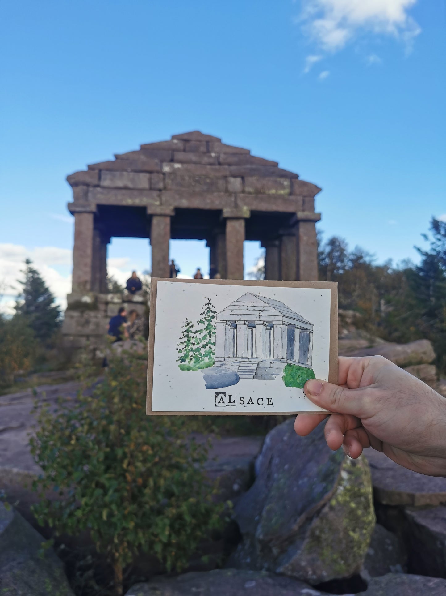 Carte ensemencée avec coordonnées GPS - Temple du Donon - Bas-Rhin