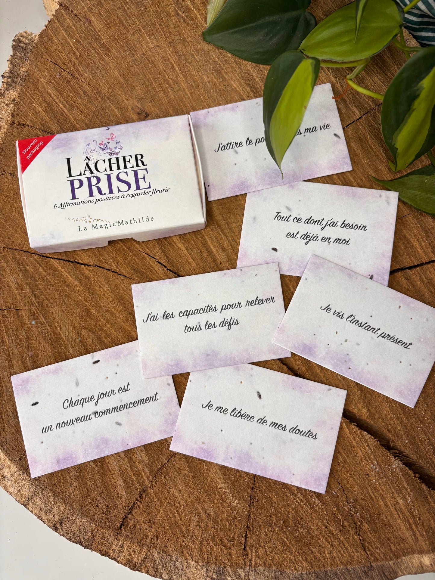 Lâcher-prise - Affirmations positives à regarder fleurir - 5,5 x 8,5cm