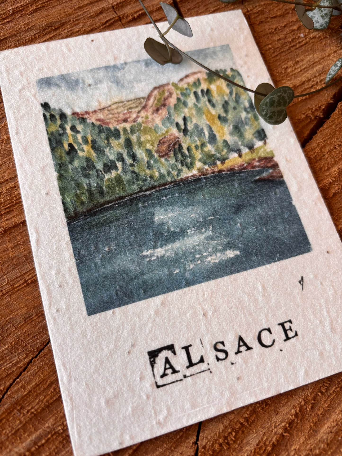 Lac du Schiessrothried - Haut-Rhin - Carte aquarelle - 10,5x14,8cm