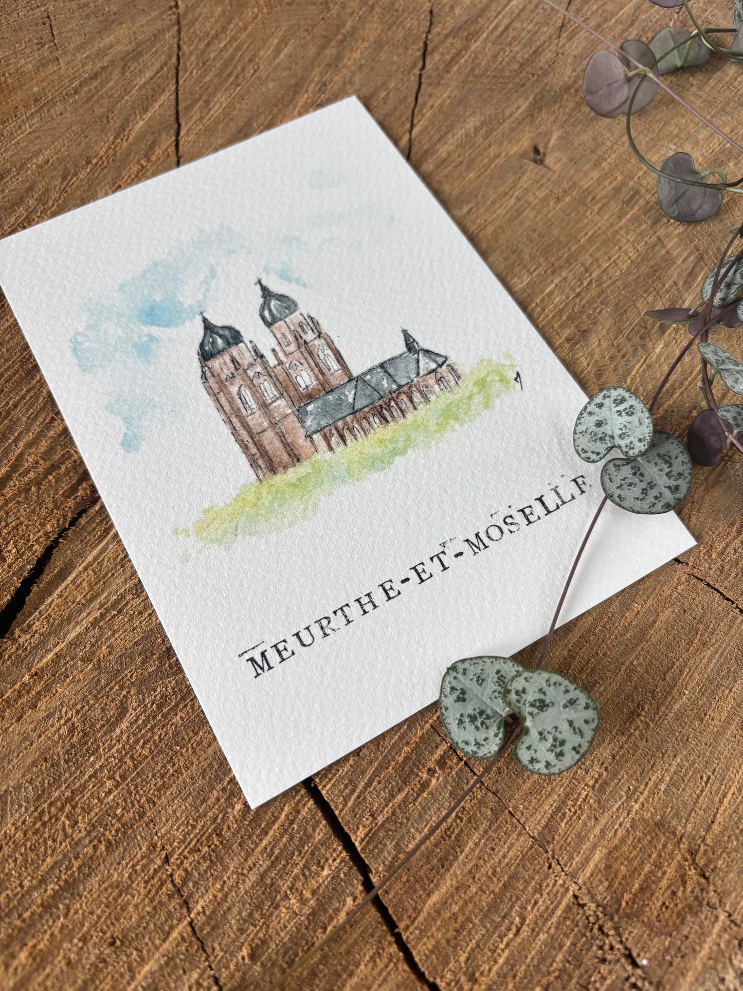 Saint-Nicolas-de-Port - Meurthe et Moselle - Carte aquarelle - 10,5x14,8cm