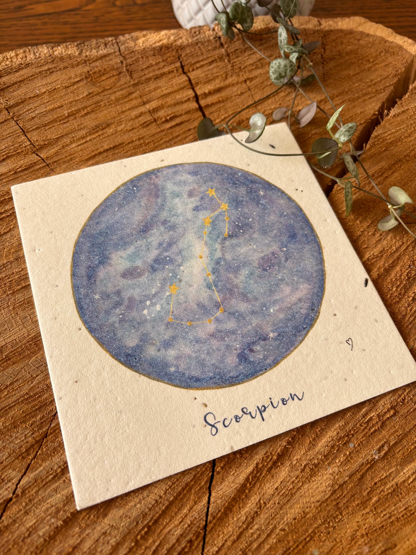 Constellation Scorpion - Carte aquarelle - 14x14cm