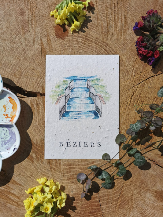 Carte ensemencée avec coordonnées GPS - Escalier d'écluses - Hérault