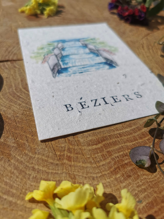 Carte ensemencée avec coordonnées GPS - Escalier d'écluses - Hérault