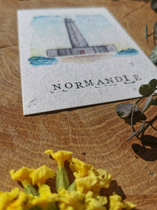 Carte ensemencée avec coordonnées GPS - Phare de Gatteville - Manche