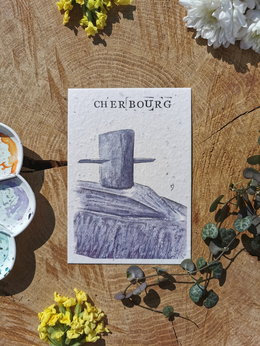 Carte ensemencée avec coordonnées GPS - Le redoutable - Cherbourg