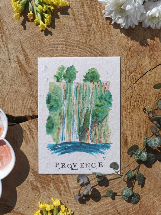 Carte postale ensemencée - Sillan-la-Cascade - Var