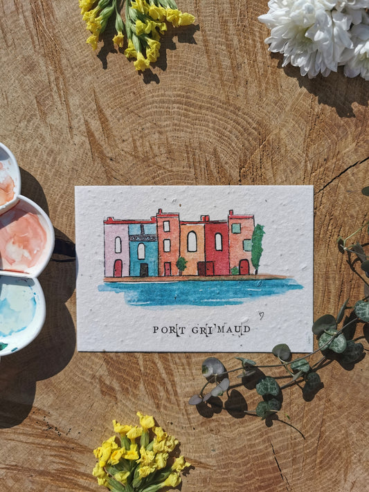 Carte postale ensemencée - Port-Grimaud - Var