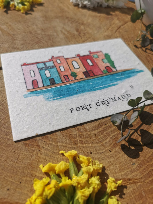 Carte postale ensemencée - Port-Grimaud - Var