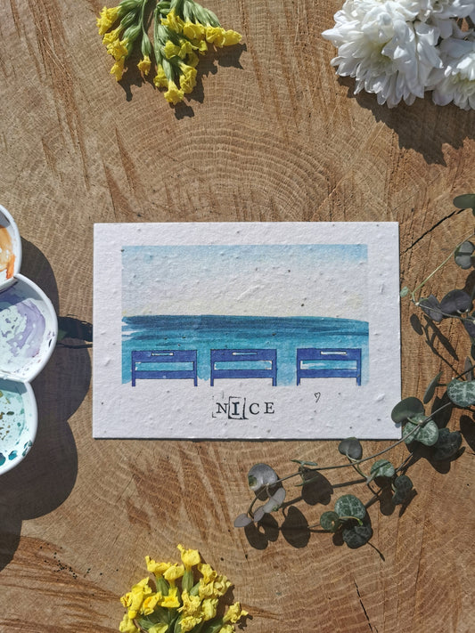 Carte ensemencée avec coordonnées GPS - Promenade des Anglais - Alpes-Maritimes