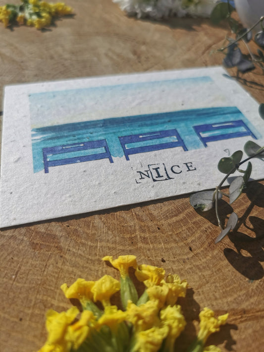 Carte ensemencée avec coordonnées GPS - Promenade des Anglais - Alpes-Maritimes