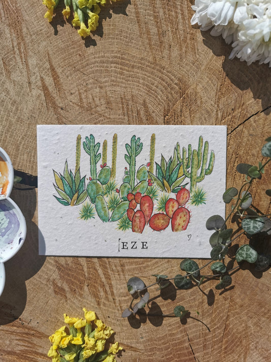 Èze - Alpes-Maritimes - Carte postale ensemencée