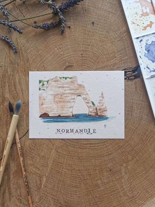 Carte ensemencée avec coordonnées GPS - Etretat - Seine-Maritime