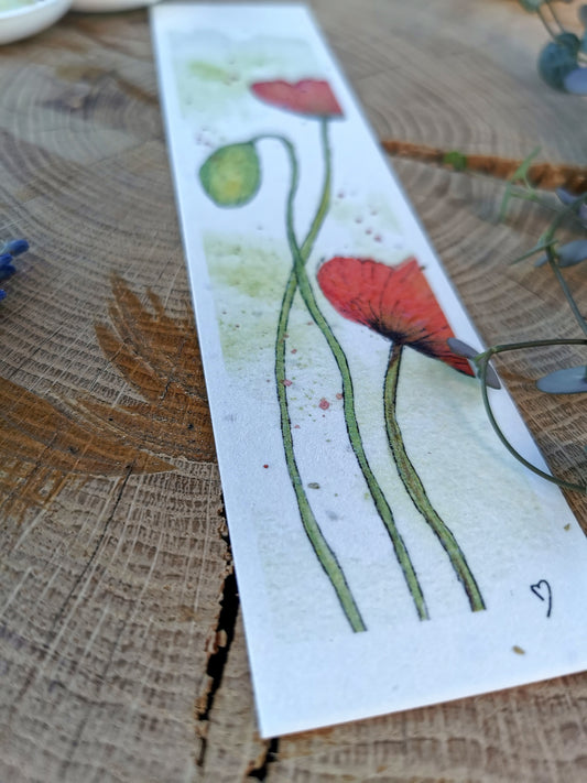 Marque-page ensemencé - Coquelicots