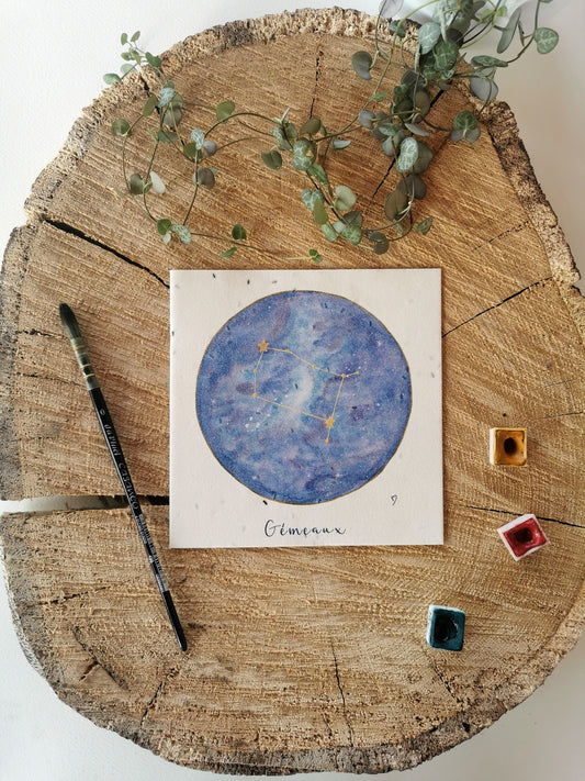 Illustration ensemencée - Constellation Gémeaux