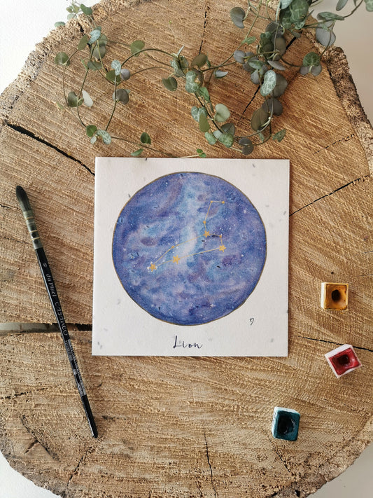Illustration ensemencée - Constellation Lion