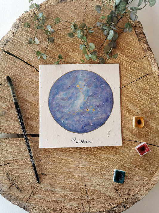 Illustration ensemencée - Constellation Poisson