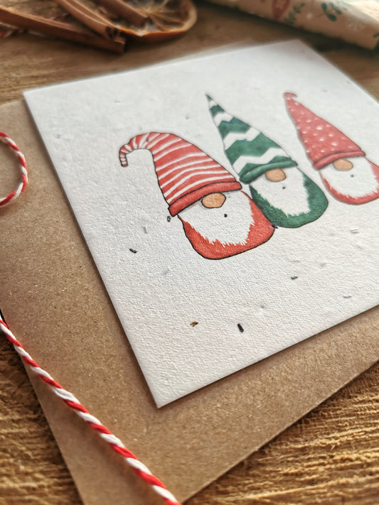 Lutins de Noël - Carte ensemencée (graines expirées)