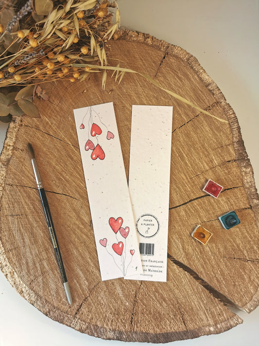 Marque-page ensemencé - Ballon coeur