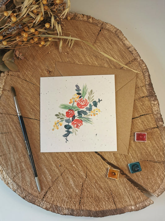 Bouquet de rose - Carte ensemencée