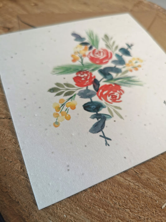 Bouquet de rose - Carte ensemencée