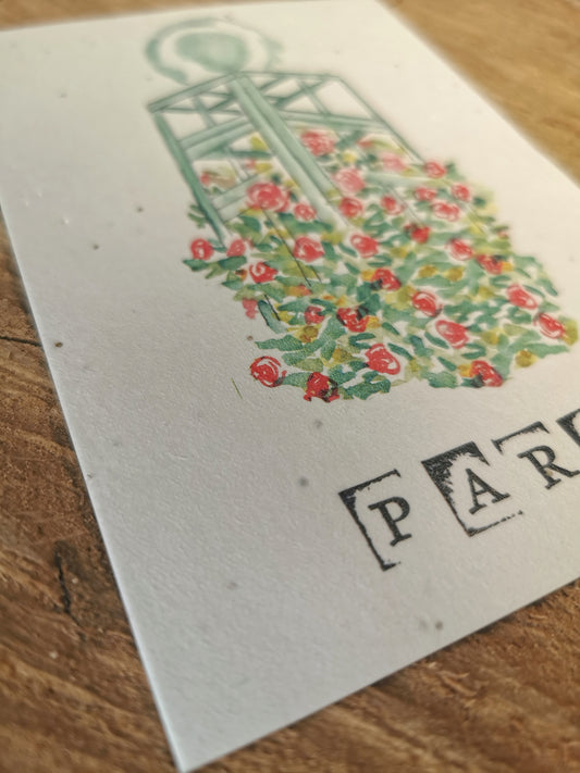 Carte ensemencée avec coordonnées GPS - Promenade plantée - Paris