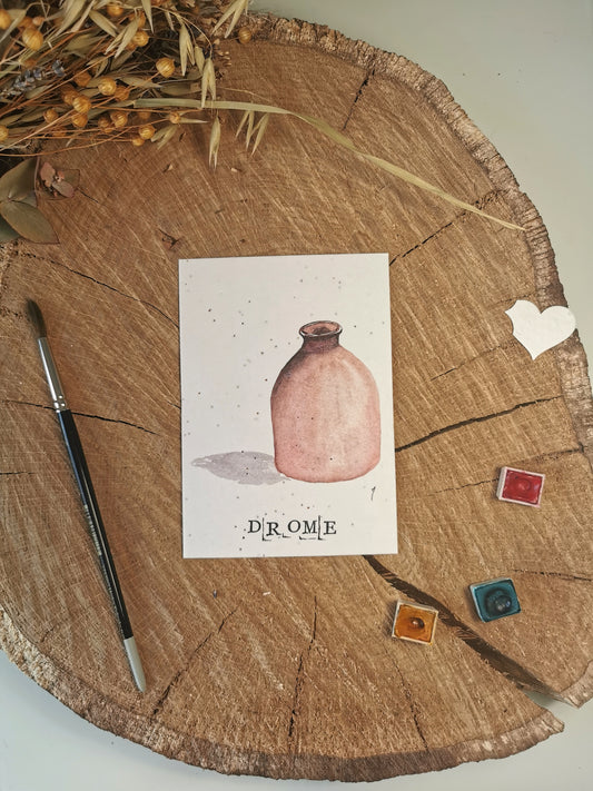 Carte ensemencée avec coordonnées GPS - Céramique - Drôme