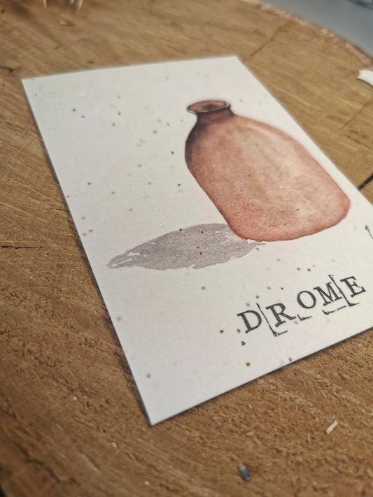 Carte ensemencée avec coordonnées GPS - Céramique - Drôme