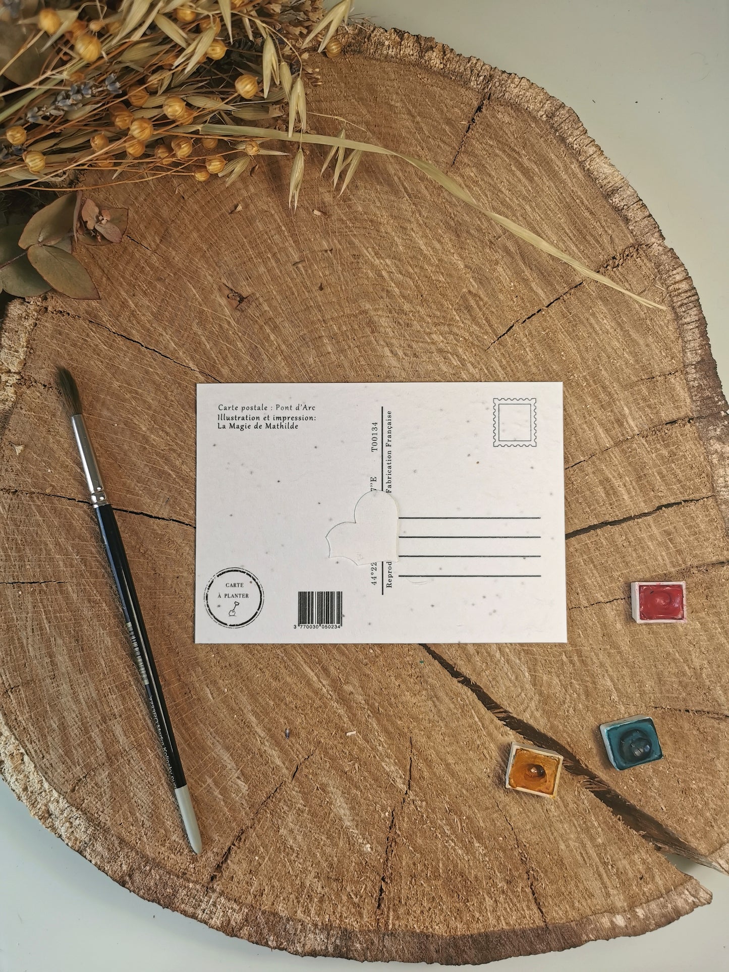 Carte ensemencée avec coordonnées GPS - Pont d'arc - Ardèche